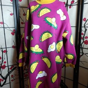 Game Queen Thailand fashion sweater dress alien egg taco NWOT Bangkok Thai